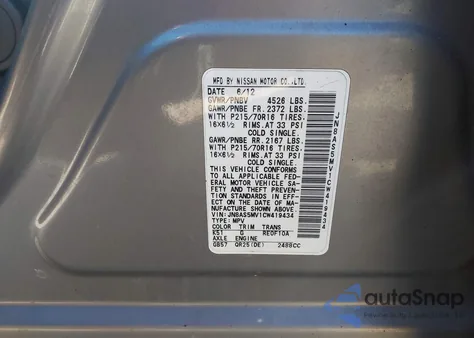 2012 Nissan Rogue S from USA, damaged, VIN JN8AS5MV1CW419434